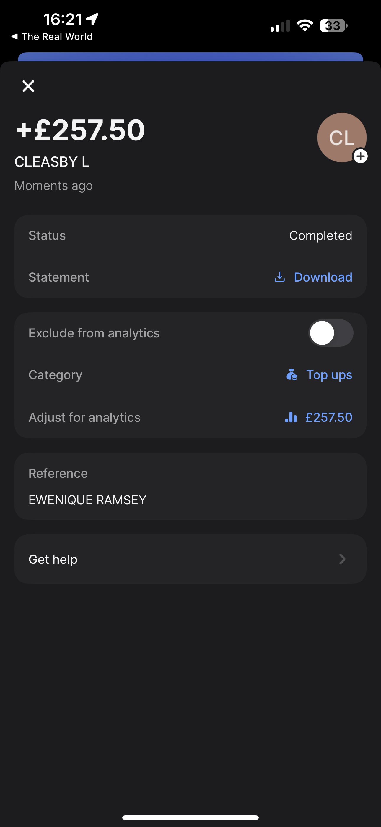 seanfitz website payment success screenshot